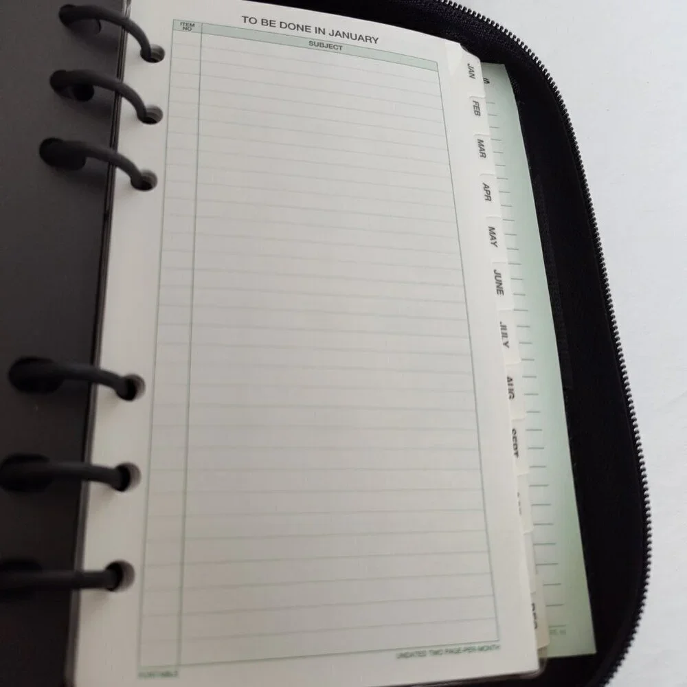 Day-Timer Black Genuine Leather Planner